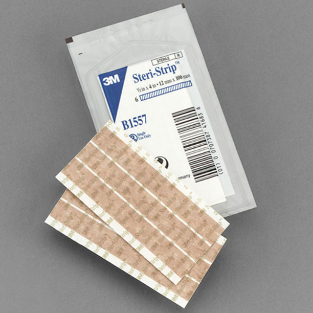 3M Steri-Strip Reinforced Adhesive Skin Closures, 1/2" x 4", 6 Strips/Envelope, 50 Envelopes/Box