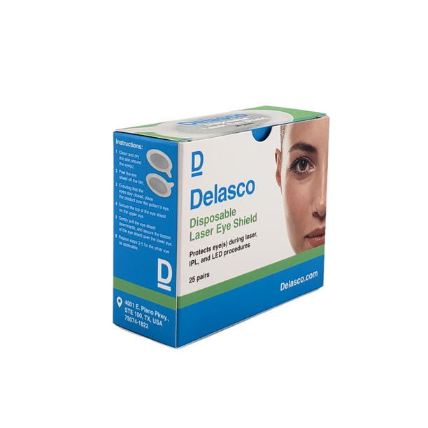 Delasco Laser Eye Shield - FDA Class 1 Eye Protection for Laser, IPL, and LED Procedures 50/Box Delasco Laser Eye Shield - FDA Class 1 Eye Protection for Laser, IPL, and LED Procedures 50/Box