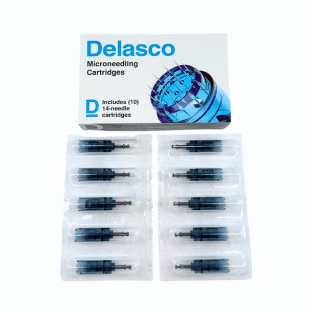 Needle Cartridges for Delasco Microneedling Pen, 14 pin, Box of 10
