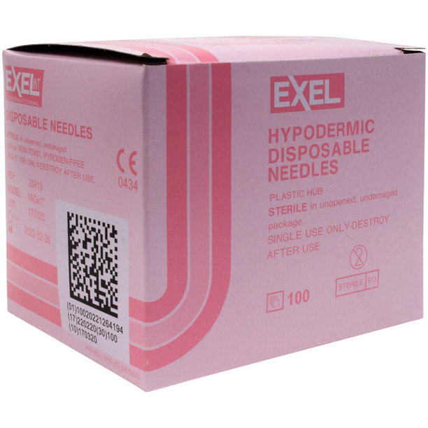 Exel 26419 18 G x 1 in. Hypodermic Needle