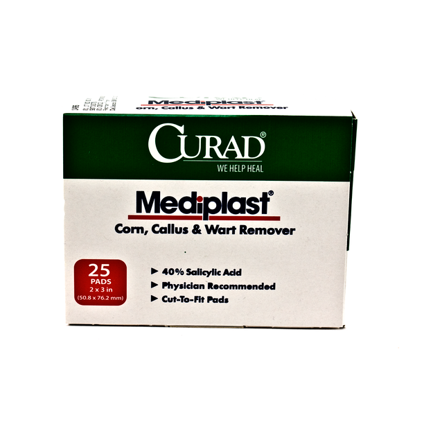 Curad 1496 Mediplast 40% Salicylic Acid Plaster, Corn, Callus and Wart Remover, 2 x 3 in, 25 Pads Curad 1496 Mediplast 40% Salicylic Acid Plaster, Corn, Callus and Wart Remover, 2 x 3 in, 25 Pads
