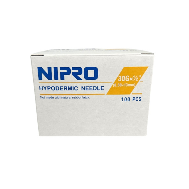 Nipro AH+3013-1M 30 G x 1/2" Hypodermic Thin Wall Needle, 100 Pieces Nipro AH+3013-1M 30 G x 1/2" Hypodermic Thin Wall Needle, 100 Pieces