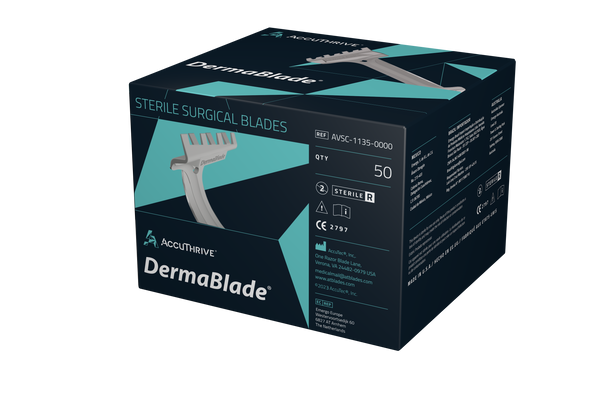 AccuThrive AVSC-1135-0000 Dermablade Biopsy Blade SS Sterile, Box of 50