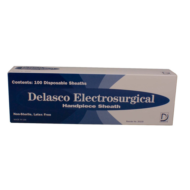 Delasco 26100 Non-Sterile Electrosurgical Sheaths, Box of 100