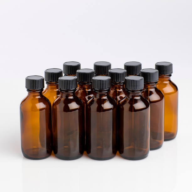 Delasco BRGA/2A Amber Glass Bottles, Box of 12