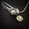 Floating Pearl Bullet Necklace