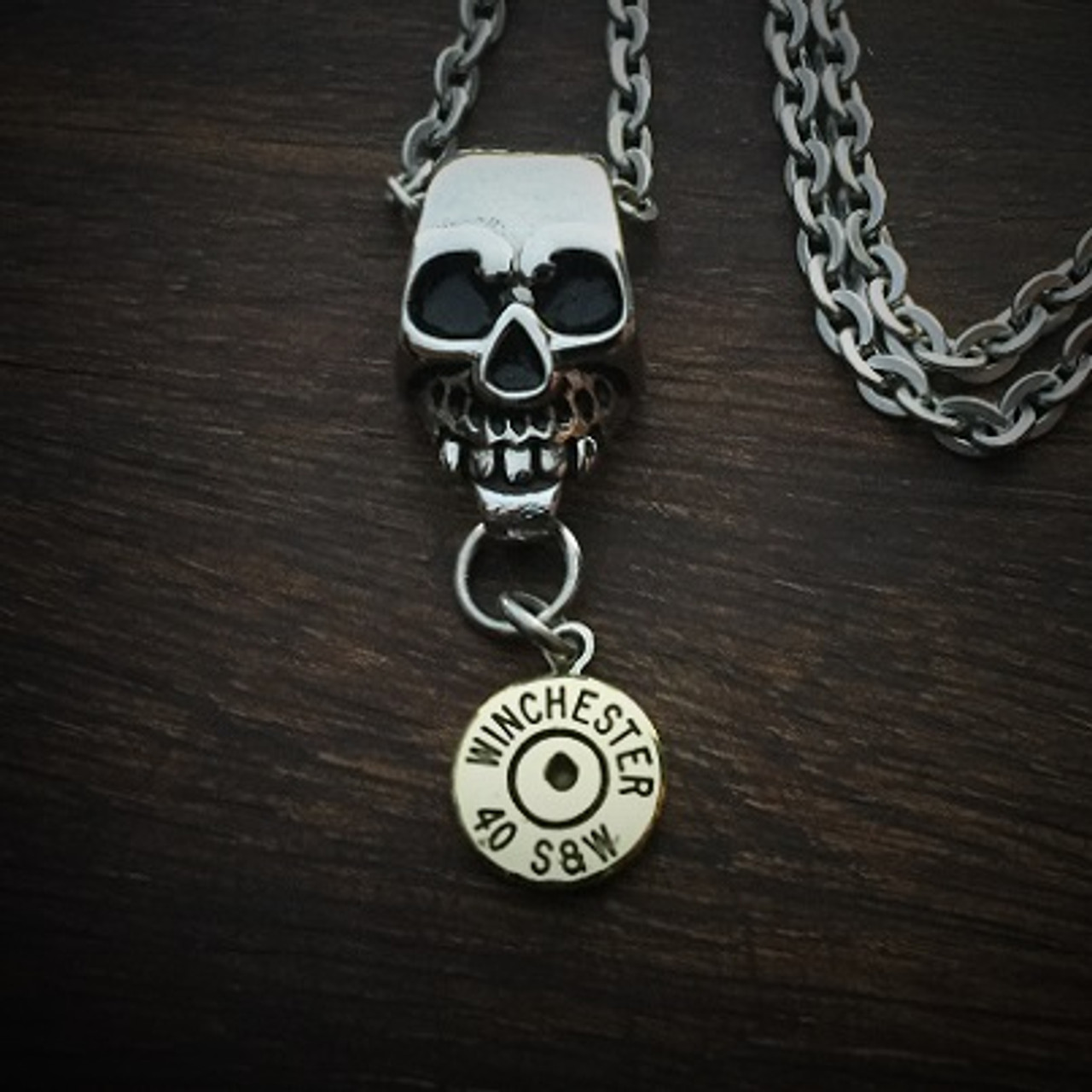 Men's Skull Bullet Necklace in Stainless Steel - JECTZ®