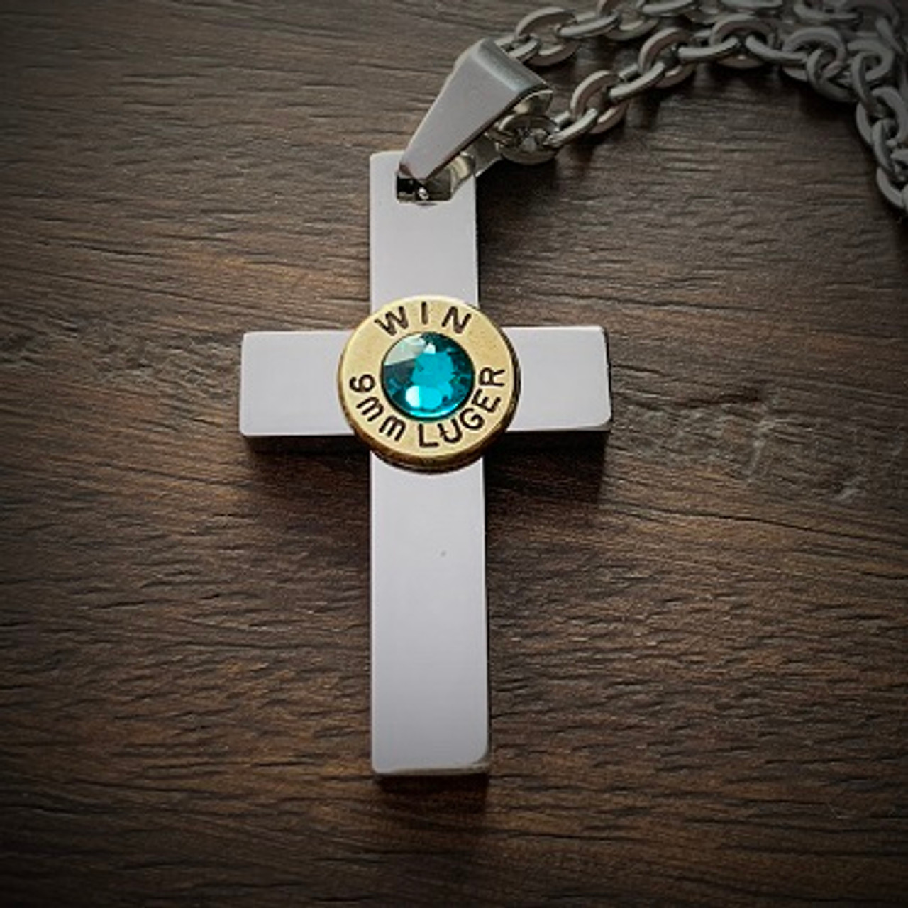 Perfect Cross Stainless Steel Bullet Necklace for Men