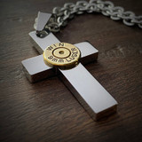 Perfect Cross Stainless Steel Bullet Necklace for Women 9mm No Gem