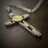 Ballistic Cross Stainless Steel Bullet Necklace for Men