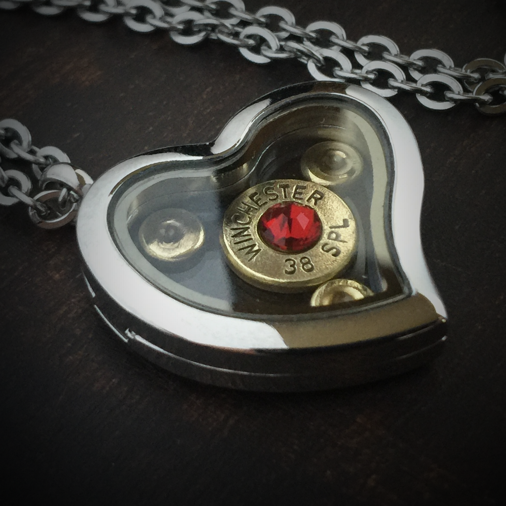 JECTZ® Heart Locket Bullet Necklace in 
