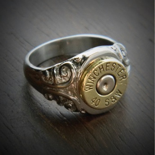 Women's Etched Bullet Ring
