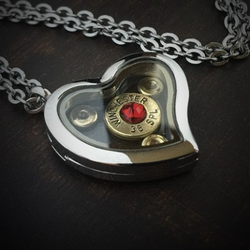 JECTZ® Heart Locket Bullet Necklace