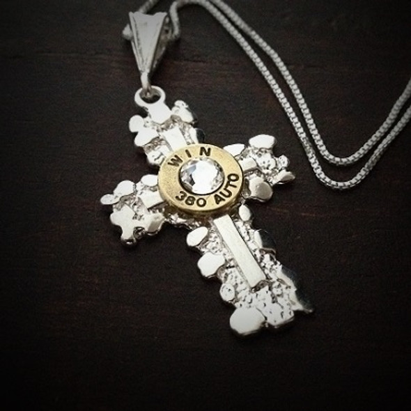 Nugget Cross Bullet Necklace for Women