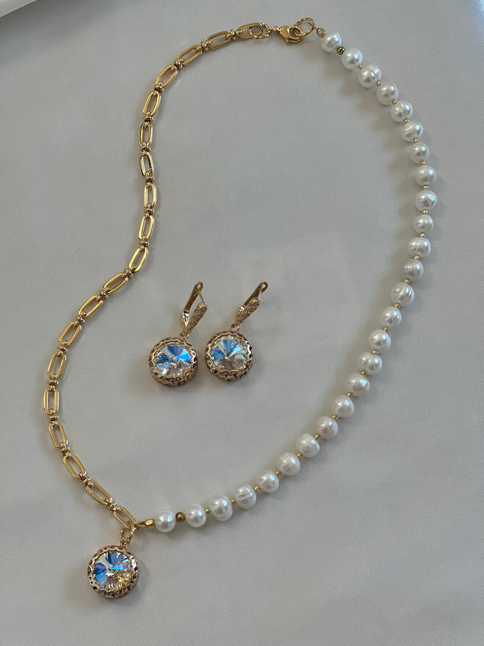 Half & Half Pearl Necklace