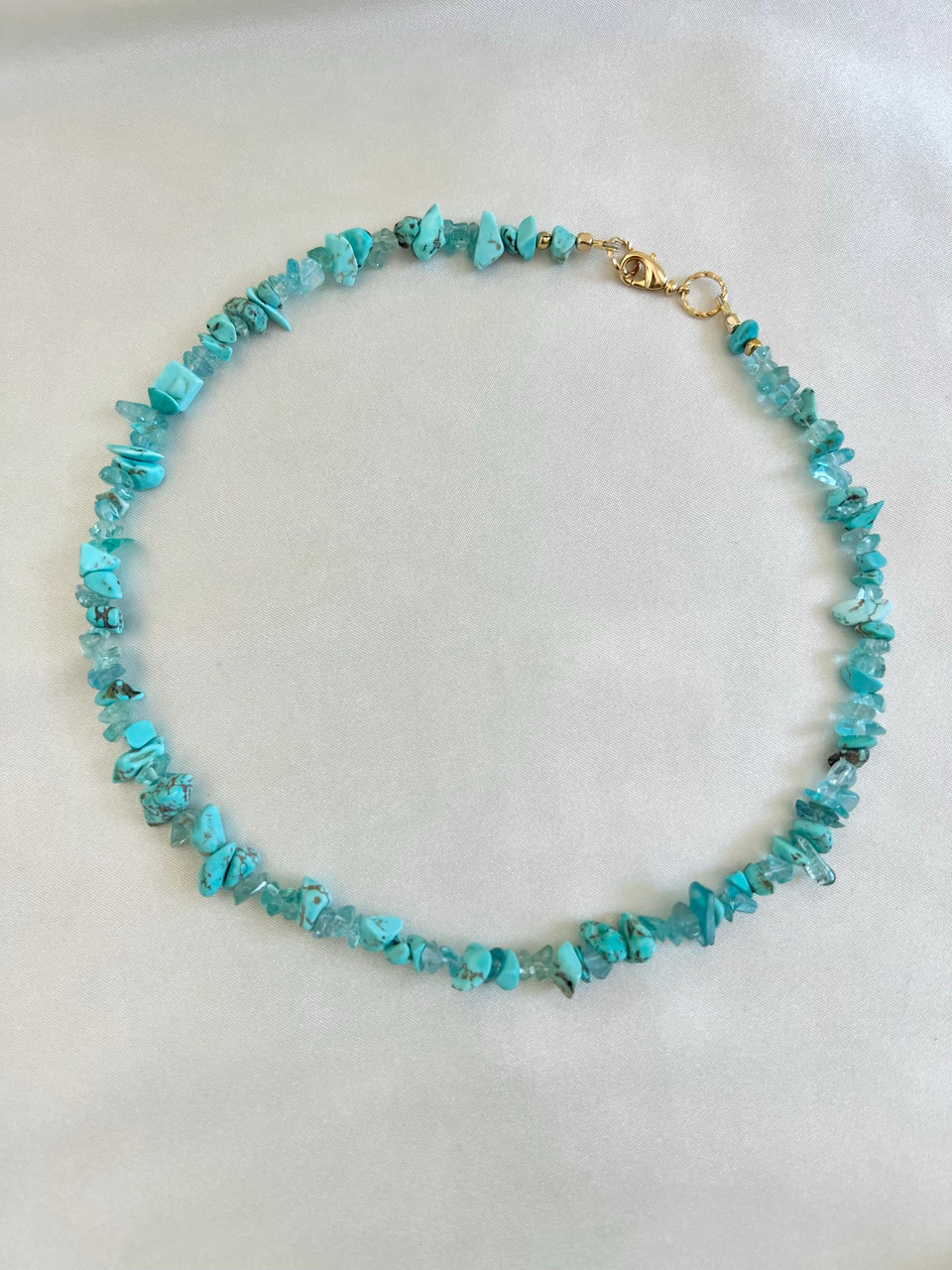 Sterling Silver Turquoise Chip Bead Strand Necklace | Gemstone | Silverly