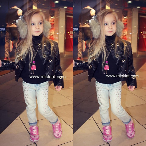 Black - Handmade toddler girls faux leather snake jacket with eyelets - 3T Toddler size, black  - MICKLAT