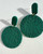 Stella L-EGTM2  - large green textured mandala earrings -m Handmade Earrings - MICKLAT  - Polymer Clay