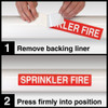 SPRINKLER FIRE Red/White Printed Self- Adhesive VynMark Individual Pipe Identification Markers | Incom Signs | All Safety