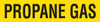PROPANE GAS Black on Yellow Pipe Marker Adhesive Labels on a roll (2 in x 54 ft) | Incom Signs | All Safety