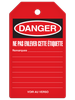 Red DANGER DÉFENSE D'ACTIONNER French Tag (25/pkg) | Incom Signs | All Safety