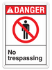 DANGER NO TRESPASSING ANSI style Safety Sign (10in x 14in) (Pack of 15) | Incom Signs | All Safety