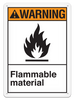 WARNING FLAMMABLE MATERIAL ANSI style Safety Sign (10in x 14in) (Pack of 15) | Incom Signs | All Safety