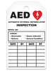 AED AUTOMATIC EXTERNAL DEFIBRILLATOR INSPECTION Safety Tag (25/pkg) | Incom Signs | All Safety