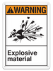 WARNING EXPLOSIVE MATERIAL ANSI style Safety Sign (10in x 14in) (Pack of 15) | Incom Signs | All Safety