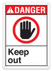 DANGER KEEP OUT ANSI style Safety Sign (10in x 14in) (Pack of 15) | Incom Signs | All Safety