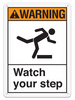 WARNING WATCH YOUR STEP ANSI style Safety Sign (10in x 14in) (Pack of 15) | Incom Signs | All Safety