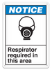 NOTICE RESPIRATOR REQUIRED IN THIS AREA ANSI style Safety Sign (10in x 14in) | Incom Signs | All Safety