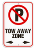 TOW AWAY ZONE with No Parking Symbol Aluminum Reflective Parking Sign (12 in x 18 in) | Incom Signs | All Safety