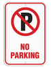 NO PARKING with No Parking Symbol Aluminum Reflective Parking Sign (12 in x 18 in) | Incom Signs | All Safety