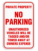 Private No Parking Aluminum Reflective Parking Sign (12 in x 18 in) | Incom Signs | All Safety