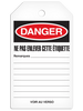 DANGER NE PAS UTILISER French Tag (25/pkg) | Incom Signs | All Safety