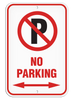 NO PARKING with No Parking Symbol and Left and Right Arrows Aluminum Reflective Parking Sign (12 in x 18 in) (Pack of 20) | Incom Signs | All Safety