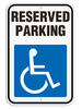 RESERVED PARKING with Wheelchair symbol Aluminum Reflective Parking Sign (12 in x 18 in) (Pack of 20) | Incom Signs | All Safety