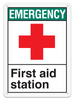 EMERGENCY FIRST AID STATION ANSI style Safety Sign (10in x 14in) | Incom Signs | All Safety