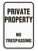 PRIVATE PROPERTY NO TRESSPASSING Aluminum Reflective Parking Sign (12 in x 18 in) (Pack of 20) | Incom Signs | All Safety