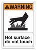 WARNING HOT SURFACE DO NOT TOUCH ANSI style Safety Sign (10in x 14in) | Incom Signs | All Safety