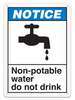NOTICE NON-POTABLE WATER DO NOT DRINK ANSI style Safety Sign (10in x 14in) (Pack of 15) | Incom Signs | All Safety