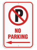No Parking Symbol with Left Arrow Aluminum Reflective Parking Sign (12 in x 18 in) (Pack of 20) | Incom Signs | All Safety