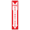 FIRE EXTINGUISHER with Arrow Fire Safety Equipment Safety Sign (4 in x 18 in) (Pack of 28) | Incom Signs | All Safety