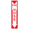 FIRE HOSE with Arrow Fire Safety Equipment Safety Sign (4 in x 18 in) | Incom Signs | All Safety