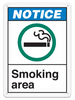 NOTICE SMOKING AREA ANSI style Safety Sign (10in x 14in) (Pack of 15) | Incom Signs | All Safety