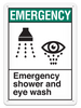EMERGENCY SHOWER AND EYE WASH ANSI style Safety Sign (10in x 14in) | Incom Signs | All Safety