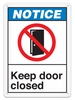 NOTICE KEEP DOOR CLOSED ANSI style Safety Sign (10in x 14in) (Pack of 15) | Incom Signs | All Safety