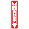 FIRE ALARM with Arrow Fire Safety Equipment Safety Sign (4 in x 18 in) (Pack of 28) | Incom Signs | All Safety