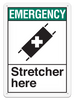 EMERGENCY STRETCHER HERE ANSI style Safety Sign (10in x 14in) | Incom Signs | All Safety